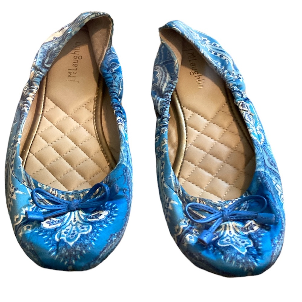 J. McLaughlin blue paisley Mercer ballet flats size 7